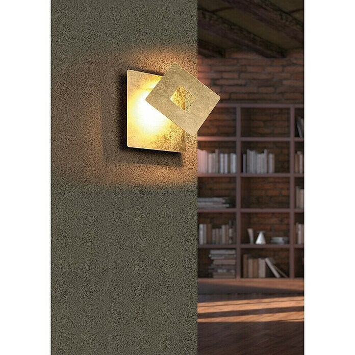 Reality Leuchten Zidna LED svjetiljka Leano  (D x Š x V: 7,2 x 18 x 18 cm, Zlatna, Topla bijela) | BAUHAUS