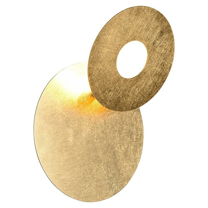 Reality Leuchten Okrugla zidna svjetiljka Leano  (Ø x V: 18 x 7,5 cm, Zlatna) | BAUHAUS