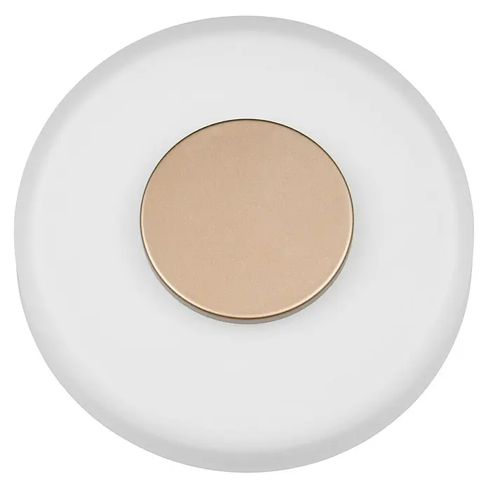 Trio Leuchten LED-Deckenleuchte rund Celeste - 10 W, Ø x H: 22 x 11,5 cm, Coffee, Warmweiß - Nahaufnahme eines weißen Behälters mit einem goldenen Deckel in der Mitte, ideal für Cremes oder Lotionen.
