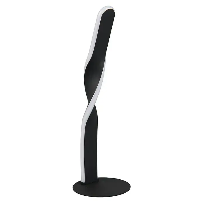 Reality Leuchten Ginko LED-Tischleuchte - 10 W, Ø x H: 13 x 40,5 cm, Schwarz, Warmweiß - Schlanke, moderne Stehlampe mit einer eleganten, gewundenen Form und integrierter LED-Beleuchtung für stilvolle Akzentbeleuchtung im Raum.