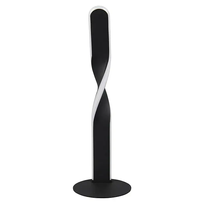 Reality Leuchten Ginko LED-Tischleuchte - 10 W, Ø x H: 13 x 40,5 cm, Schwarz, Warmweiß - Schwarze und weiße spiralförmige LED-Stehlampe, die ein modernes Ambiente ausstrahlt und sich ideal für stilvolle Wohnräume eignet.