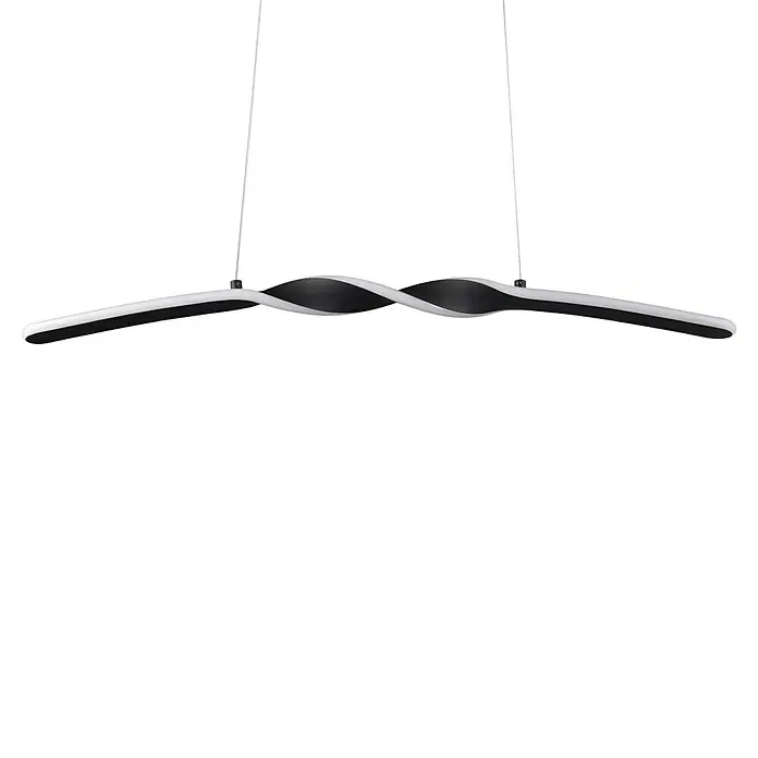 Reality Leuchten Ginko LED-Pendelleuchte - 18 W, L x B x H: 9 mm x 79 cm x 150 cm, Schwarz, Warmweiß - Kabelabdeckung: Eine stilvolle Lösung zur Kabelorganisation, die Funktionalität mit elegantem Design verbindet, um Ihren Raum ordentlich zu halten.
