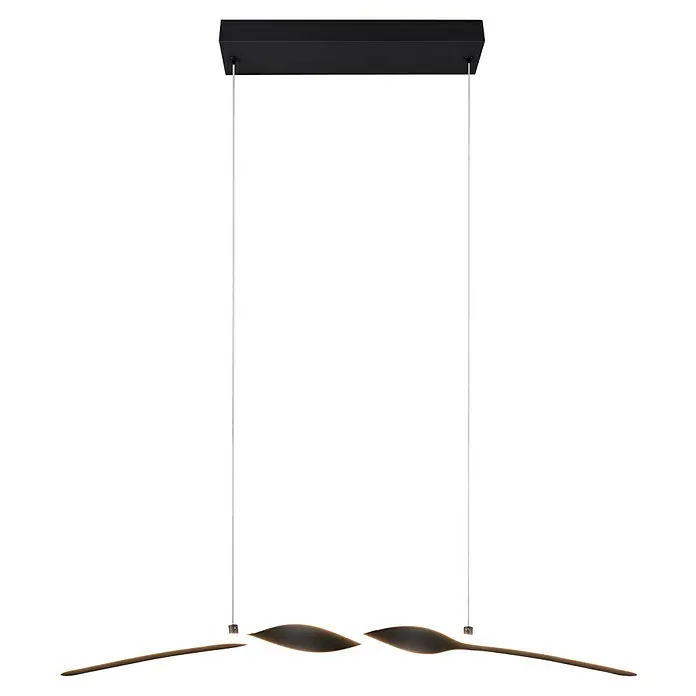 Reality Leuchten Ginko LED-Pendelleuchte - 18 W, L x B x H: 9 mm x 79 cm x 150 cm, Schwarz, Warmweiß - Elegante Pendelleuchte mit geschwungenem Design. Die moderne Hängeleuchte ist ein Blickfang für jeden Raum und sorgt für angenehmes Licht.