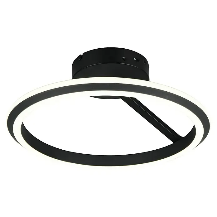 Trio Leuchten LED-Deckenleuchte rund Amador - 34 W, Ø x H: 45 x 18 cm, Schwarz, Warmweiß - Moderne LED-Deckenleuchte mit ringförmigem Design und schwarzem Gehäuse. Die Leuchte spendet helles, gleichmäßiges Licht.