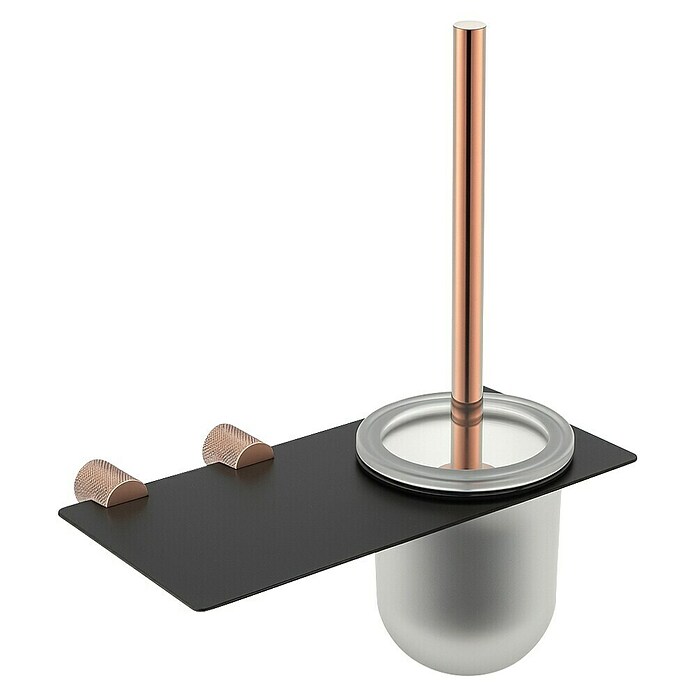 Bath Stage B-Luxor Escobillero (Altura: 36 cm, Negro / Oro rosa, Latón) | BAUHAUS