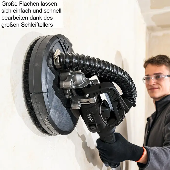 Scheppach Wand- & Deckenschleifer TBS915-BE Black Edition - 710 W, Durchmesser Schleifteller: 225 mm - Die Scheppach Wandschleifer ermöglichen müheloses Bearbeiten großer Flächen dank ihres Schleiftellers.