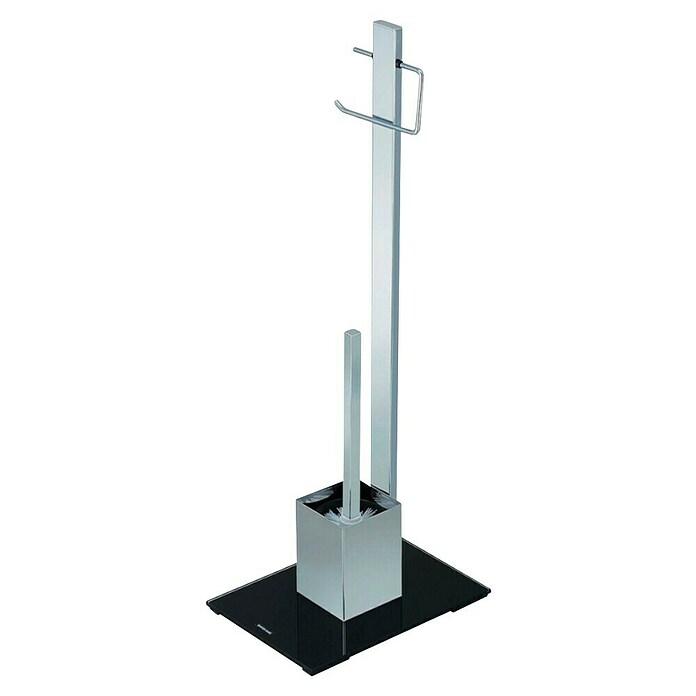 Bath Stage Conjunto de escobillero y portarrollos B-472 (Altura: 74 cm, Cromo) | BAUHAUS