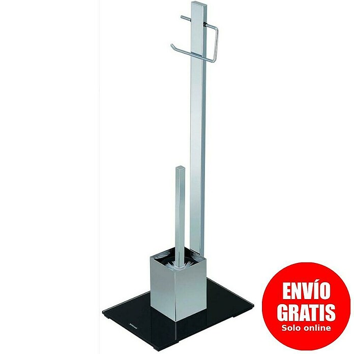 Bath Stage Conjunto de escobillero y portarrollos B-472 (Altura: 74 cm, Cromo) | BAUHAUS