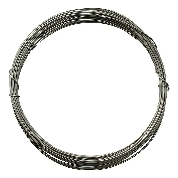 Stabilit Alambre - Ø x L: 1 mm x 700 cm, Acero inoxidable - Un rollo de alambre galvanizado, ideal para la construcción y la jardinería, enrollado en círculo.