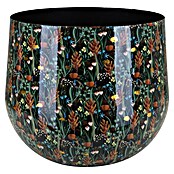 A.H.G. Übertopf rund Flora (Außenmaß (Ø x H): 21 x 17 cm, Metall, Schwarz/Gold, Glänzend) | BAUHAUS