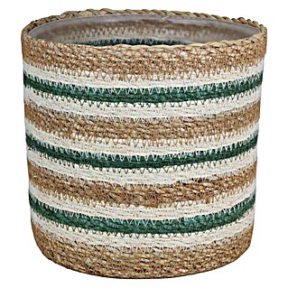 A.H.G. Pflanzkorb (Außenmaß (Ø x H): 18 x 18 cm, Naturmaterialien, Seegras, Natur/Grün)