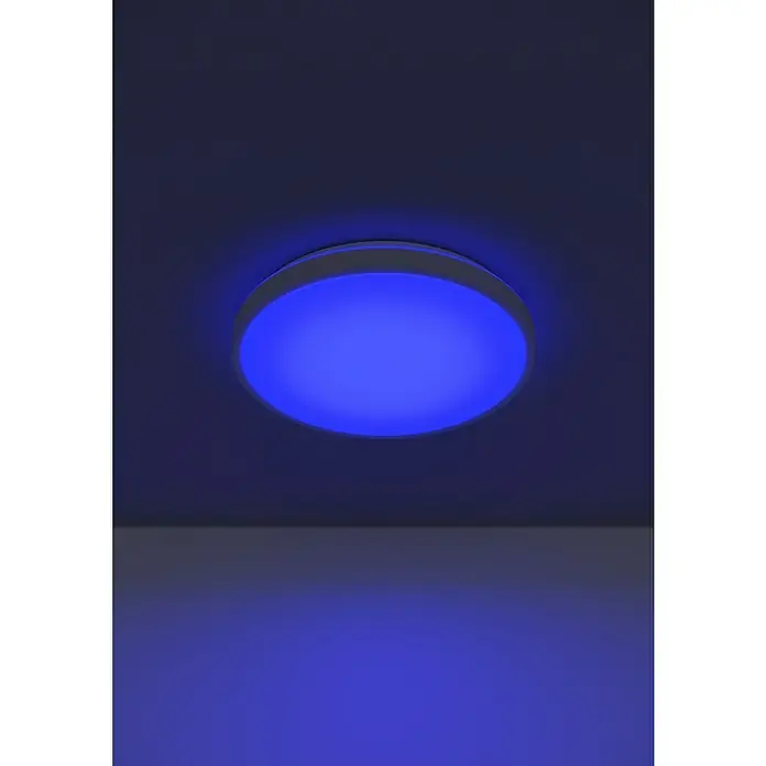 Eglo connect.z LED-Deckenleuchte rund Monaterllino-Z - 22 W, Ø x H: 38,7 x 7,5 cm, Weiß, RGBW - Moderne Deckenleuchte mit blauem Licht. Das runde Design sorgt für eine angenehme und stylische Atmosphäre im Raum. Ideal für Wohn- und Schlafzimmer.