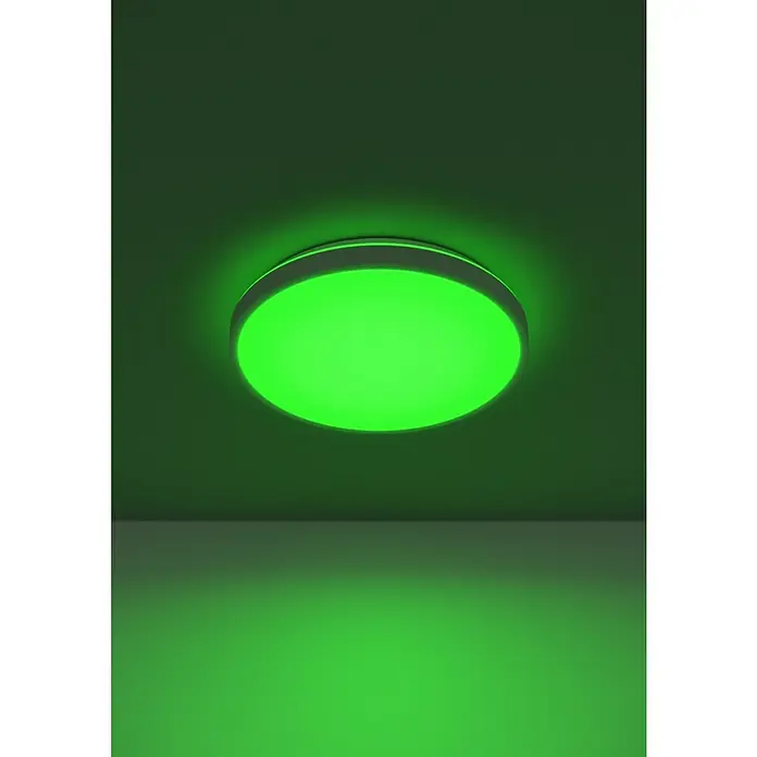 Eglo connect.z LED-Deckenleuchte rund Monaterllino-Z - 22 W, Ø x H: 38,7 x 7,5 cm, Weiß, RGBW - Grüne Deckenleuchte mit runder Form und sanftem Lichtschein für eine angenehme Atmosphäre im Raum.