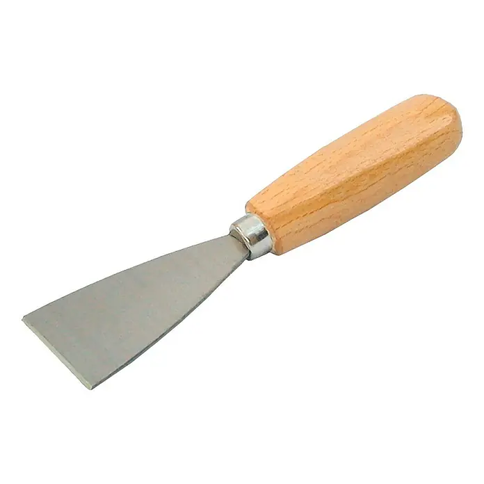 Wisent Entrosterspachtel - Blattbreite: 60 mm - Nahaufnahme eines Spachtels mit Holzgriff und Metallklinge, ideal für Handwerker und Heimwerker.