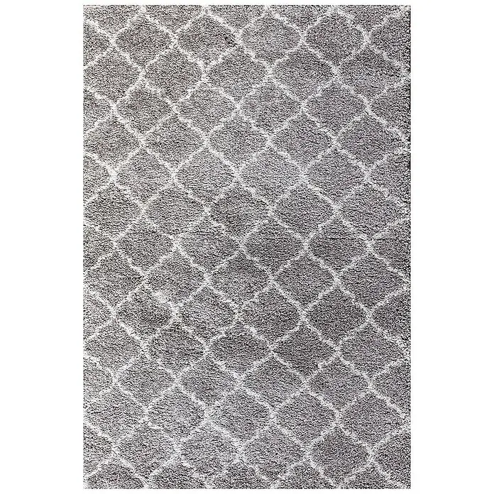 Dekoria Flachgewebeteppich - grau, 230 x 160 cm - Grauer Teppich mit hellem Rautenmuster für ein stilvolles und gemütliches Zuhause. Perfekt für Wohn- oder Schlafzimmer.