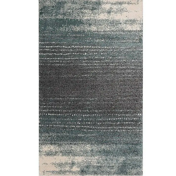 Dekoria Flachgewebeteppich - grau, türkis, 290 x 200 cm - Moderner Teppich mit Farbverlauf von hell nach dunkel und Akzenten in Türkis und Weiß für ein stilvolles Ambiente.