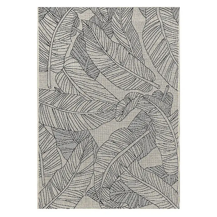 Dekoria Flachgewebeteppich - creme, beige, 170 x 120 cm - Teppich mit Bananenblattmuster, texturiert und stilvoll, für eine tropische Atmosphäre in jedem Raum.