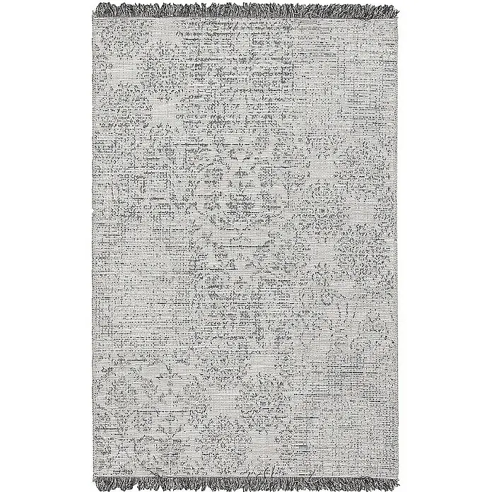 Dekoria Flachgewebeteppich - grau, 170 x 120 cm - Ein detailreicher Teppich in neutralen Farbtönen mit Fransen an beiden Enden, ideal für Wohnräume mit modernem oder klassischem Dekor.
