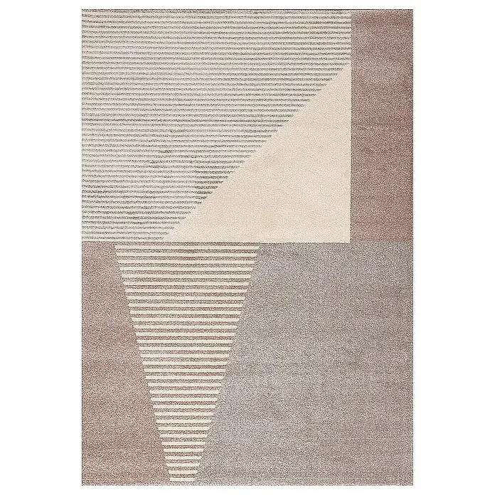 Dekoria Flachgewebeteppich - pink, beige, bunt, 230 x 160 cm - Moderner Teppich mit geometrischen Formen in Beige-, Braun- und Grautönen, ideal für ein stilvolles Wohnambiente.