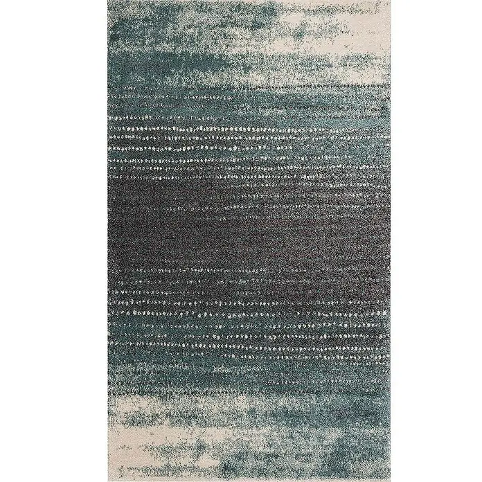 Dekoria Flachgewebeteppich - grau, türkis, 230 x 160 cm - Ein rechteckiger Teppich mit einem horizontalen Farbverlauf von Beige über Blau zu Grau. Das abstrakte Design verleiht jedem Raum eine moderne Note.