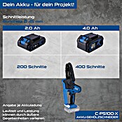 Scheppach IXES 20V Einhand-Akku-Kettensäge C-PS100-X (20 V, 2 Ah, Li-Ionen, 1 Akku, Schwertlänge: 15 cm) | BAUHAUS