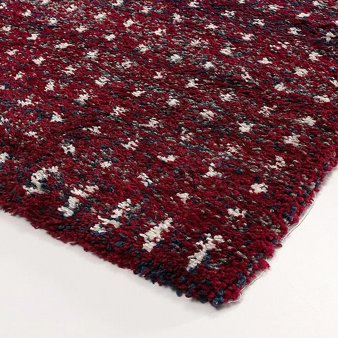 Dekoria Flachgewebeteppich - bordeaux, dunkelblau, 230 x 160 cm - Roter Teppich mit weißen und blauen Akzenten, der Textur und Wärme in jeden Raum bringt.