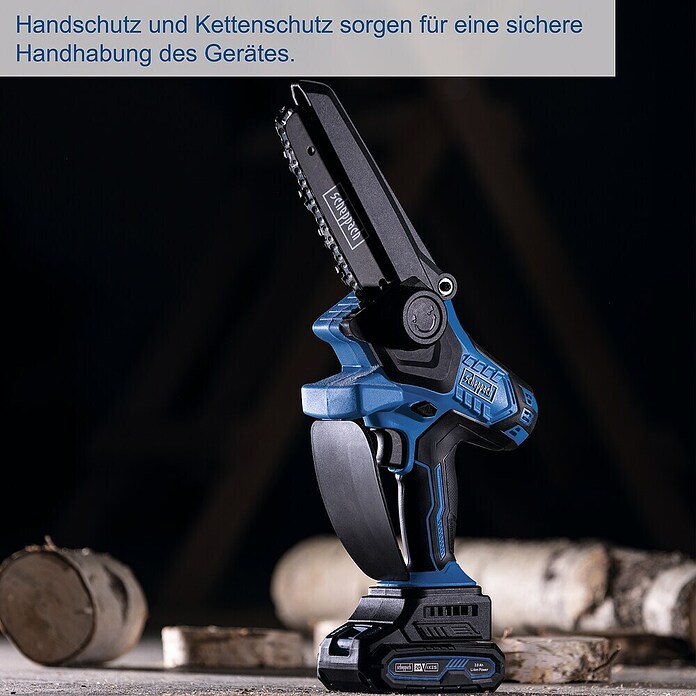 Scheppach IXES 20V Einhand-Akku-Kettensäge BC-PS150-X Set S (20 V, 2 Ah, Li-Ionen, 1 Akku) | BAUHAUS