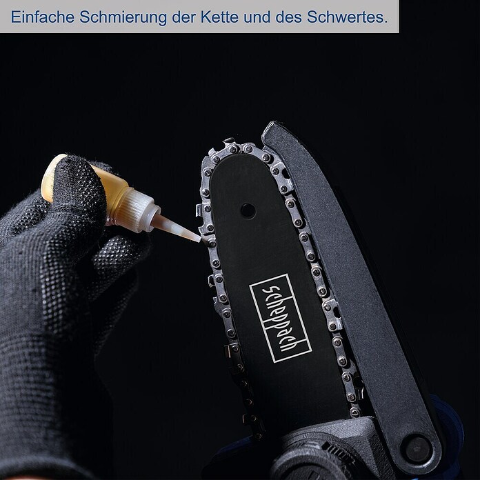 Scheppach IXES 20V Einhand-Akku-Kettensäge C-PS100-X (20 V, 2 Ah, Li-Ionen, 1 Akku, Schwertlänge: 15 cm) | BAUHAUS