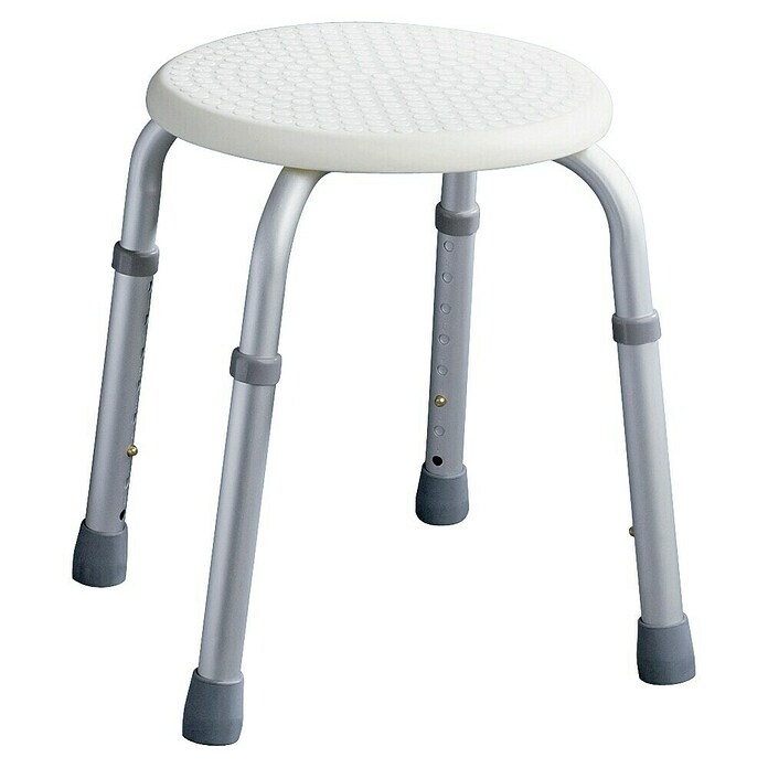 careosan Taburete de baño Easy Comfort Plus (Altura regulable: 35,5 - 51 cm, Carga soportada: 150 kg, Blanco)