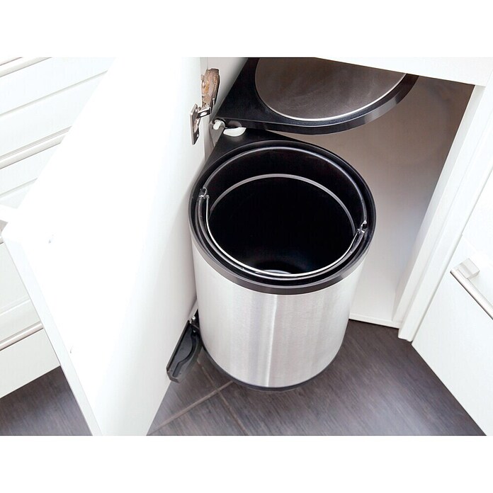Venus Einbaumülleimer (12 l, Silber, Rund, Edelstahl)
