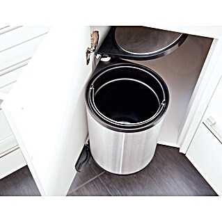 Venus Cubo de basura empotrado (12 l, Metal, Plateado)