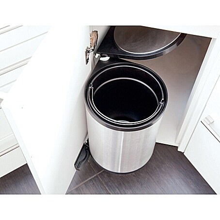 Venus Cubo de basura empotrado (12 l, Metal, Plateado)
