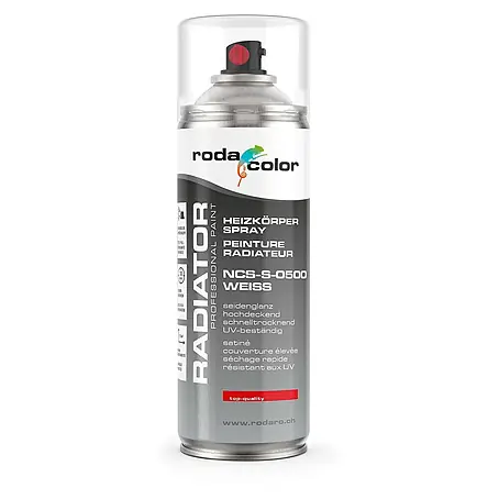 RodaColor  Farbspray Heizkörperspray Sprühlack 400ml NCS S 0500 Weiss