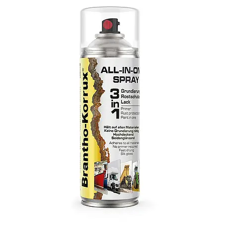 Brantho Korrux  Farbspray 3 in 1 Rostschutzlack - All-in-One 400ml RAL9010 - Reinweiss Seidenglanz