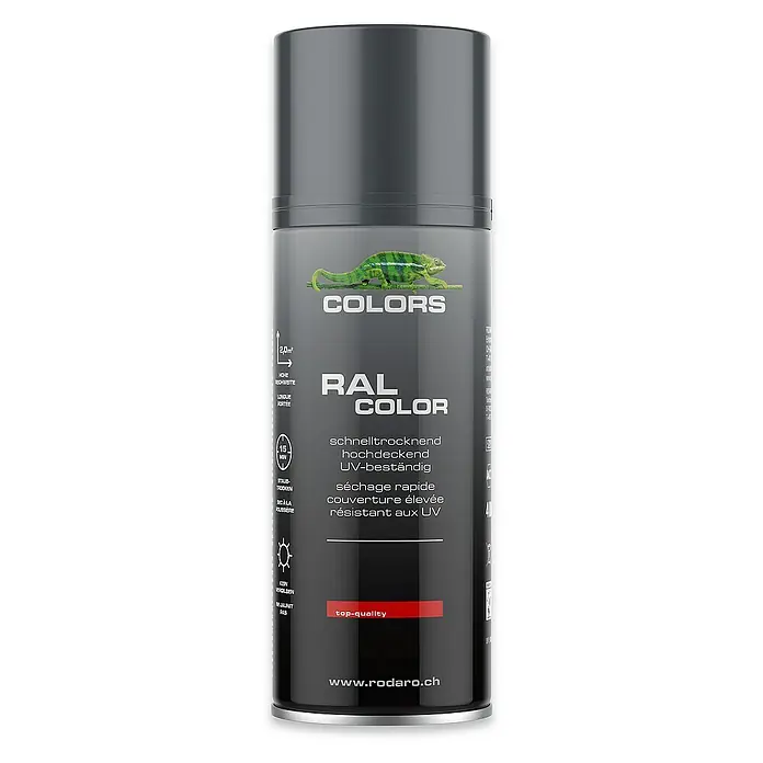 Colors Farbspray Sprühlack 400ml RAL7016 Anthrazit Glanz - RAL7016 Anthrazit Glanz, Sprühdose - Dose RAL Color Sprühlack mit Chamäleon-Motiv. Schnelltrocknend, hochdeckend und UV-beständig für hochwertige Ergebnisse.