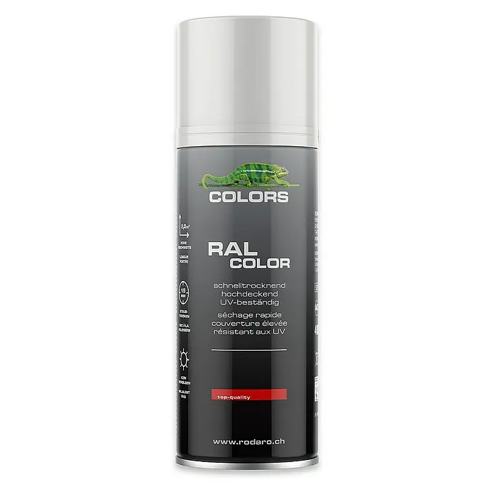 Colors Farbspray Sprühlack 400ml Weiss Matt - Weiss Matt, Sprühdose - Dose "RAL Color" Sprühlack, schnelltrocknend, hochdeckend und UV-beständig, ideal für diverse Anwendungen und Projekte, mit Chamäleon-Motiv.