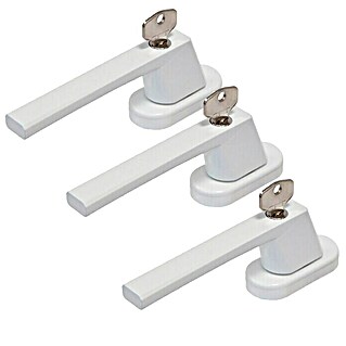 Abus Fenstergriff-Set FG 110 (Vierkantstift: 7 mm, Weiß, 3 Stk., Universell einsetzbar, Druckzylinder)