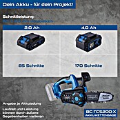 Scheppach IXES 20V Akku-Kettensäge BC-TCS200-X (20 V, 4 Ah, Li-Ionen, 1 Akku, Schwertlänge: 20 cm) | BAUHAUS
