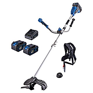 Scheppach IXES 20V Desbrozadora de disco de batería BC-BCH380/40-X Set L (40 V, 4 Ah, 2 baterías, Ancho de corte hilo: 38 cm, Ancho de corte cuchilla: 25,5 cm)