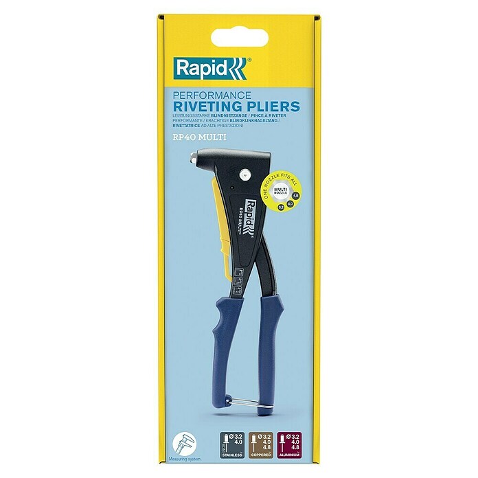 Rapid Blindklinknageltang RP40 Multi (Geschikt voor: Aluminium/roestvrij stalen klinknagels (Ø 3,2 mm/4 mm)) | BAUHAUS