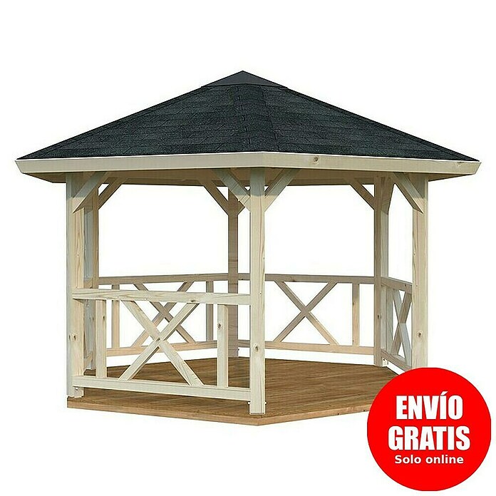Palmako Carpa para exterior (Diámetro: 3,37 m, Abeto rojo, Altura de caballete: 3,13 m)