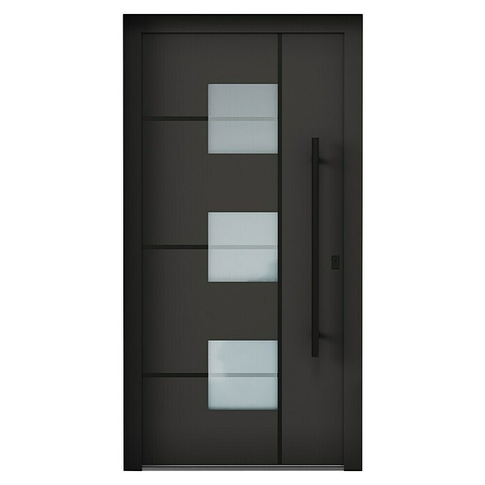 Aurelis Haustür BH 521 (110 x 210 cm, DIN Anschlag: Rechts, Graphitgrau/Weiß) | BAUHAUS