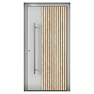 Aurelis Haustür BH 1121 (110 x 210 cm, DIN Anschlag: Links, Lichtgrau/Weiß)