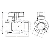 Kroglični ventil z izpustom DN40 PLASSON  (Poliamid, 1 ½″) | 4053 - Ventile | DCDA - Wasserinstallation | DCD - Sanitärinstallation | DC - Sanitärinstallation | D - Sanitär | BAUHAUS