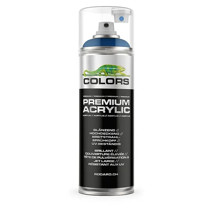 Colors Farbspray Premium Acrylic Sprühfarbe 400ml RAL 5010 Enzianblau Glanz - RAL 5010 - Enzianblau Glanz, Sprühdose - Farbspraydose "Colors Premium Acrylic" mit Chamäleon-Design, glänzend, hochdeckend und UV-beständig für kreative Projekte.