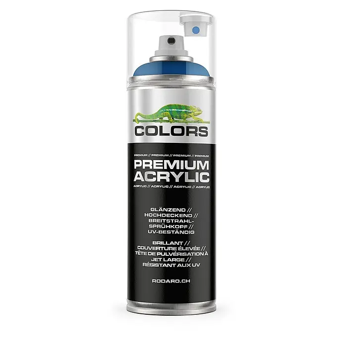 Colors Farbspray Premium Acrylic Sprühfarbe 400ml RAL 5017 Verkehrsblau Glanz - RAL 5017 - Verkehrsblau Glanz, Sprühdose - Premium Acryl Farbspraydose mit Chamäleon-Design, ideal für glänzende, hochdeckende und UV-beständige Ergebnisse.