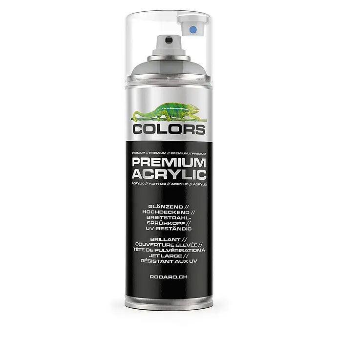 Colors Farbspray Premium Acrylic Sprühfarbe 400ml RAL 9006 Silber Glanz - RAL 9006 - Silber Glanz, Sprühdose - Farbspraydose Premium Acryl von Colors mit Chamäleon-Motiv, glänzend, hochdeckend und UV-beständig für vielfältige Anwendungen.