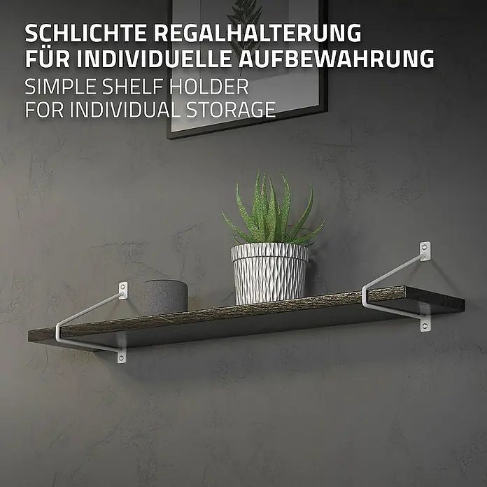 ML-Design Schwerlastregal Regalstütze Haarnadel 2er Set solide Regalwinkel Industrial Metall - H x B x T: 22 x 2,3 x 18 cm, Schrauben, Weiß - Schlichte Regalböden für individuelle Aufbewahrung. Robuste Wandregale, ideal für Wohnzimmer, Küche oder Büro.