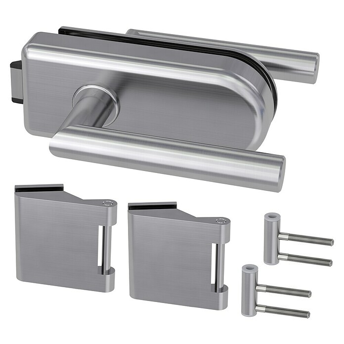 Diamond Doors Glastürbeschlag Sky UV (Edelstahloptik, Bandbohrung/Bänder: Office 3-teilig, Unverschließbar) | BAUHAUS