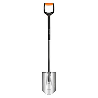 Fiskars Xact Vrtnarska lopata L (Delovna širina: 19 cm, Konica, Dolgi ročaj)